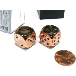 Copper Plated 16mm 6 Sided Dice 2 ea in Box
