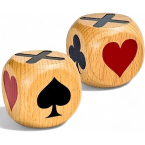 Luck Lab Wood Trump Marker/Indicator (Set of Two) - for use with Euchre, Pinochle, Bridge and More - Comes with Black Velvet Storage Bag.
