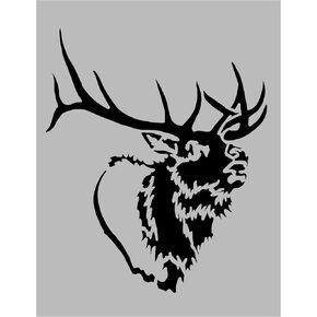 Deer Buck Elk Rack Antlers 12-Point Reusable Stencil (8.5" x 11" Sheet) for Painting on Walls, Wood, Arts and Crafts (My Custom Stencils)