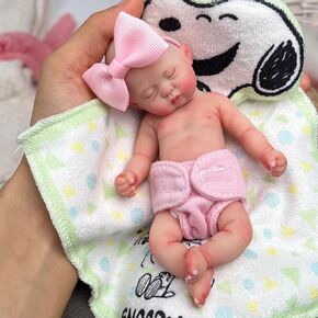 Mire & Mire Reborn Baby Dolls 5.5 Inch Girl Mini Silicone Baby Realistic Baby Dolls Silicone Full Body