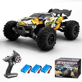 1/16 Fast RC Cars for Adults, Max 45mph Remote Control Car, Brushless Motor Electric Off Road RC Truck, 4WD High Speed Drift RC Car with 3 Lipo Batteries
