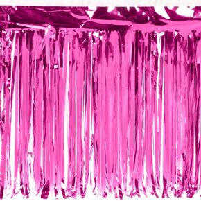 Anderson's Metallic Cerise Pink Fringe, 15" x 10' Shiny Decorative Trim for Floats, Parties, Tables, Ceilings, Doorways, Backdrops, and Event Décor