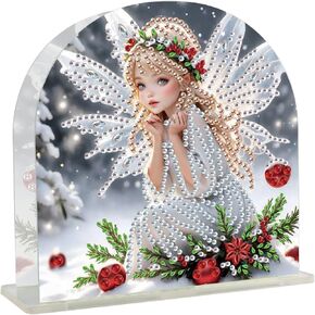 Diamond Art Painting Napkin Holder, Christmas Owl Clear Acrylic Table Napkin Holder, Modern Kitchen Napkin Cocktail Vertical Napkin Holder for Dining Room Table, Bar, Bathroom