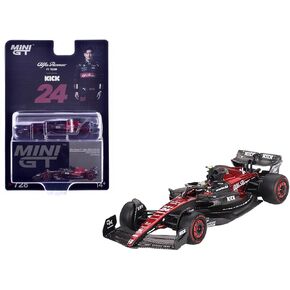 1:64 Diecast Model Car Compatible with Mini GT Alfa Romeo C43#24 Zhou Guanyu 2023 F1 2023 Australian GP Limited Edition MGT00728