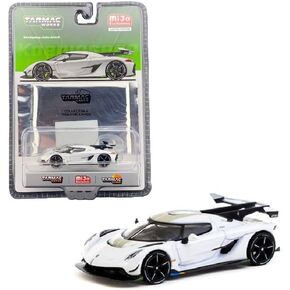 Diecast Model Car Compatible with Tarmac Works 1:64 Koenigsegg Jesko Attack with Trading Card White Limited Edition by Tarmac T64G-TL052-WH