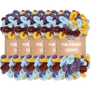 JubileeYarn Fun Finger Loops Yarn - 100g/Skein Jumbo Polyester - Gaia - 5 Skeins