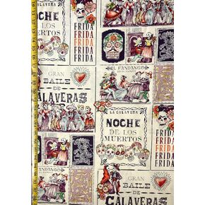 Baile de Calaveras Eggplant Alexander Henry Fabric - by Half Yard