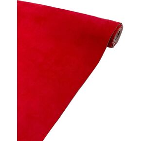 Teemall Red Suede Headliner Fabric with Foam Backing Automotive Roof Upholstery Headliner Fabric Craft Foam Backing for Car Replacement/Repair (60"×120")