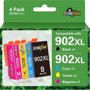902XL Ink Cartridges Combo Pack Replacment for 902xl Ink Cartridges for hp Printers Compatible for HP Officejet Pro 6978 6968 6974 6975 6960 Officejet 6951 6954 6956 6958 Printers 4 Pack
