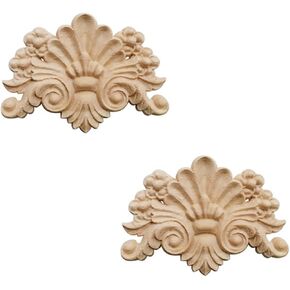 1PC Wood Carved Onlays - Unpainted DIY Wood Appliques (30x20cm/11.81x7.87")