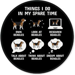 Znzd Things I Do in My Spare Time with A Beagle Mouse Pad 7.9 x 7.9 Inch,Funny Dog Non-Slip Rubber Base Mousepads for Home Office College Dorm Desk Decor,Gifts for Beagle Mon Dog Lovers Girls