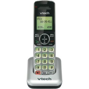 VTech CS6409 Accessory Cordless Handset, Silver/Black | Requires a VTech CS6419, CS6428, or CS6429 Series Expandable Phone System to Operate, Silver/Blck