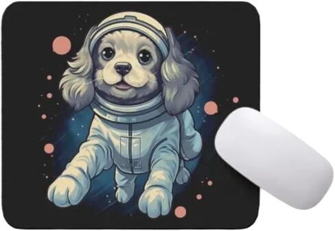 كلب رائد فضاء Mousepad في فضاء فأر PAD PAD عائم في الفضاء لمكتب مكتب العمل مكتب كمبيوتر كمبيوتر سطح المكتب لمحمول لعشاق الكلاب (Cocker Spaniel) in Kuwait