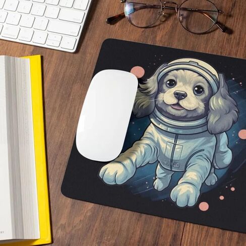 كلب رائد فضاء Mousepad في فضاء فأر PAD PAD عائم في الفضاء لمكتب مكتب العمل مكتب كمبيوتر كمبيوتر سطح المكتب لمحمول لعشاق الكلاب (Cocker Spaniel) in Kuwait
