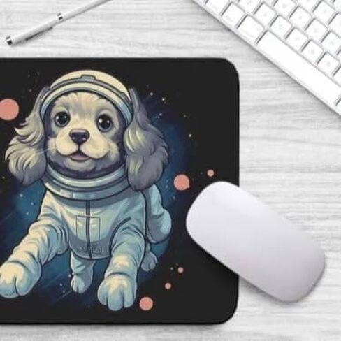 كلب رائد فضاء Mousepad في فضاء فأر PAD PAD عائم في الفضاء لمكتب مكتب العمل مكتب كمبيوتر كمبيوتر سطح المكتب لمحمول لعشاق الكلاب (Cocker Spaniel) in Kuwait