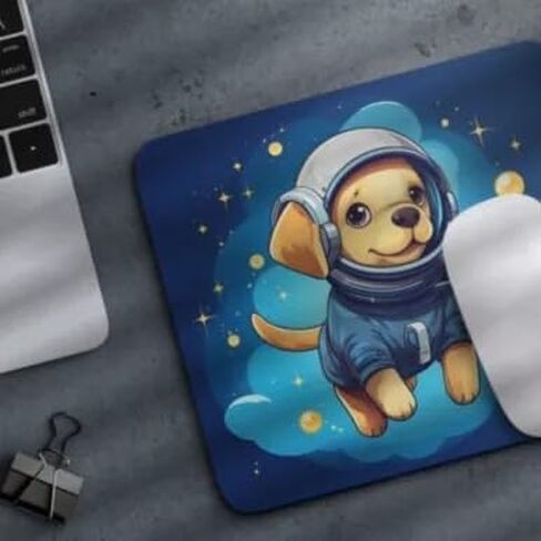كلب رائد فضاء Mousepad في فضاء فأر PAD PAD عائم في الفضاء لمكتب مكتب العمل مكتب كمبيوتر كمبيوتر سطح المكتب لمحمول لعشاق الكلاب (Cocker Spaniel) in Kuwait