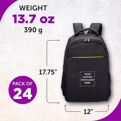 DISCOUNT PROMOS Custom Tempe Backpacks with Laptop Pocket Set of 6/12/24, Personalized Bulk Pack Bring Everywhere You Go Perfect for Travellers Employees and Everyday Use - Navy Blue in Kuwait