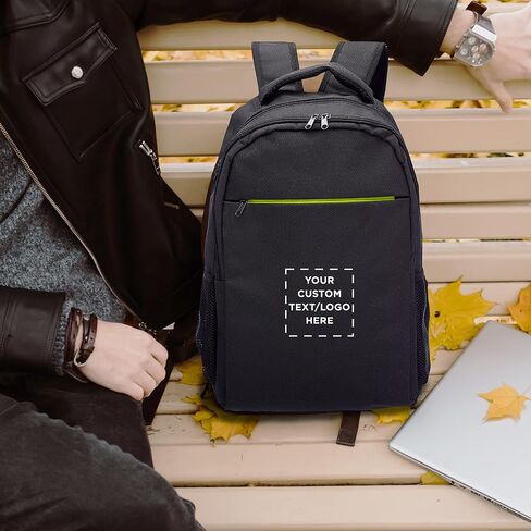 DISCOUNT PROMOS Custom Tempe Backpacks with Laptop Pocket Set of 6/12/24, Personalized Bulk Pack Bring Everywhere You Go Perfect for Travellers Employees and Everyday Use - Navy Blue in Kuwait