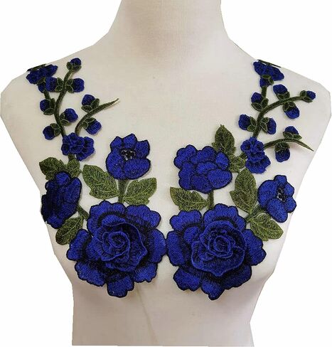 2pcs/مجموعة ثلاثية الأبعاد للزهور التطريز تصحيح للتنورة المسائية بقع طوق الدانتر in Kuwait