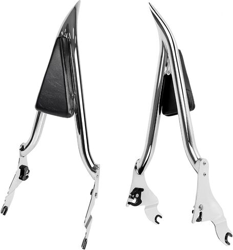 مسند ظهر عالي الدقة للدراجة النارية Sissy Bar وسادة مسند ظهر للركاب متوافقة مع Harley Touring Road Glide Road King CVO Street Glide Electra Glide 1997-2008 (26 بوصة كروم) in Kuwait