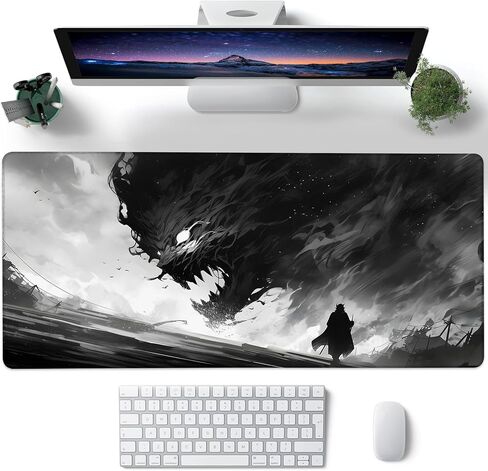 Large Gaming Mouse Pad, Retro Boho Carpet Rug Computer Desk Mat,Non-Slip Waterproof Rubber Base and Stitched Edges Desk Pad for Laptop Keyboard Office Home 35.4" x15.7 in Kuwait