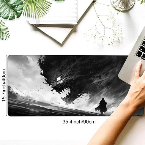 Large Gaming Mouse Pad, Retro Boho Carpet Rug Computer Desk Mat,Non-Slip Waterproof Rubber Base and Stitched Edges Desk Pad for Laptop Keyboard Office Home 35.4" x15.7 in Kuwait