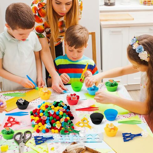 EZdhuawuse Summer Sensory Bin Fillers - 387Pcs Sea Ocean Animal Multi-Pack Fine Motor Toys Math Color Sorting Set for Multiple Kids, Felt Shark Crab Pom Poms Cup Clip for Preschool Education Training in Kuwait