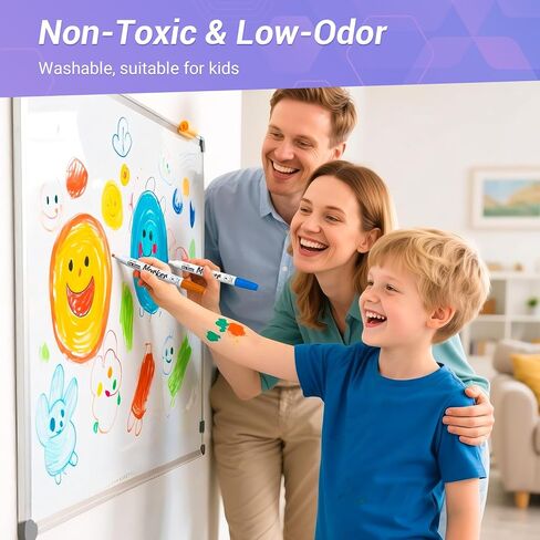 Low Odor Dry Erase Markers for Kids, Chisel Tip Whiteboard Markers Non-Toxic, 40 Bulk 12 Vibrant Colors White Board Markers, Dry Erase Pens for Teachers Classroom School Home & Office Supplies in Kuwait