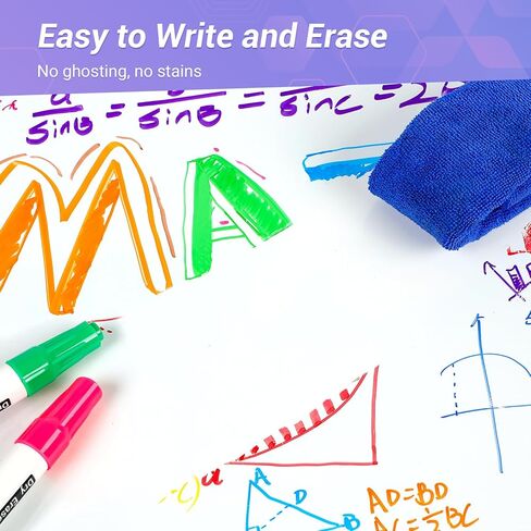 Low Odor Dry Erase Markers for Kids, Chisel Tip Whiteboard Markers Non-Toxic, 40 Bulk 12 Vibrant Colors White Board Markers, Dry Erase Pens for Teachers Classroom School Home & Office Supplies in Kuwait