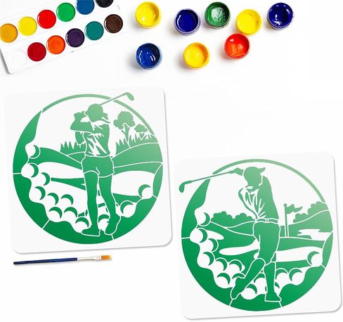Mayjoydiy 2 Styles Boho Moon Sun Stencils Valley Night Night Sunrise Template 11.7x8.3/11.8x11.8inch stusable Mountain مع قالب أوراق زيتون فرش الطلاء لنافذة الجدار DIY Craft in Saudi Arabia