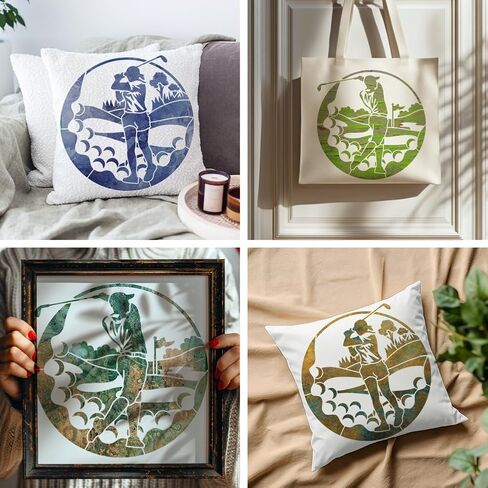 Mayjoydiy 2 Styles Boho Moon Sun Stencils Valley Night Night Sunrise Template 11.7x8.3/11.8x11.8inch stusable Mountain مع قالب أوراق زيتون فرش الطلاء لنافذة الجدار DIY Craft in Saudi Arabia