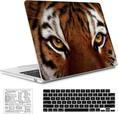 Compatible with MacBook Air 13.6 inch Case 2022-2024 Release A2681 M2 A3113 M3 Chip Animal Plastic Hard Shell Cover & Keyboard Cover & Mac OS Keyboard Sticker (Tiger) in Kuwait