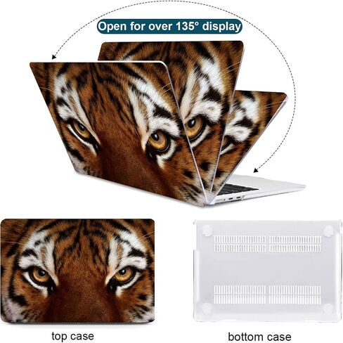 Compatible with MacBook Air 13.6 inch Case 2022-2024 Release A2681 M2 A3113 M3 Chip Animal Plastic Hard Shell Cover & Keyboard Cover & Mac OS Keyboard Sticker (Tiger) in Kuwait