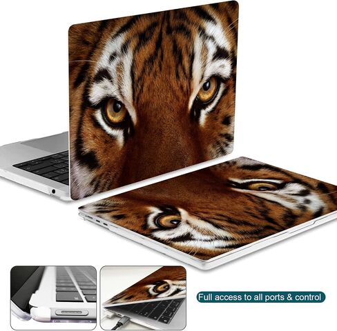 Compatible with MacBook Air 13.6 inch Case 2022-2024 Release A2681 M2 A3113 M3 Chip Animal Plastic Hard Shell Cover & Keyboard Cover & Mac OS Keyboard Sticker (Tiger) in Kuwait