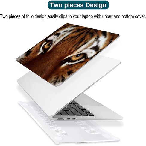 Compatible with MacBook Air 13.6 inch Case 2022-2024 Release A2681 M2 A3113 M3 Chip Animal Plastic Hard Shell Cover & Keyboard Cover & Mac OS Keyboard Sticker (Tiger) in Kuwait