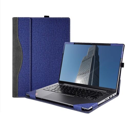 Laptop Cover Case for Lenovo IdeaPad Slim 3 14AHP10 /14IRH10 & for Lenovo IdeaPad Slim 5 14AHP10 /14IRH10 Sleeve,PU Leather Bag Notebook PC Protective Shell with Pen Holder (Navy Blue) in Saudi Arabia