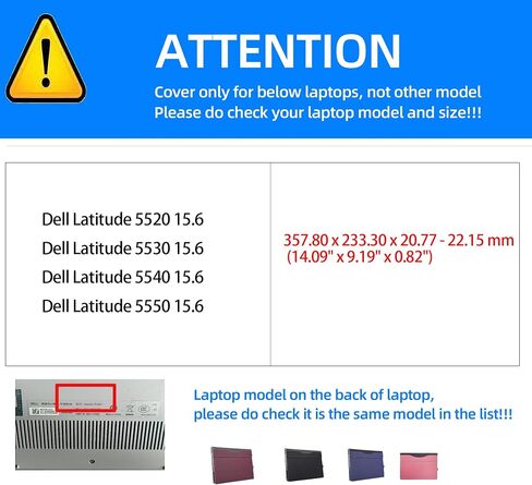 حالة الكمبيوتر المحمول لـ Dell New Latitude 5530 5520 Business Labtop 2-in-1 Case Case Latitude 5540 5550 Bag Laptop Bag ، 15.6 "Pu Leather Inner Cover (Dark Gray) in Kuwait