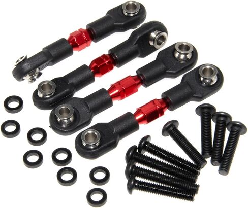 Pull Rod Linkage Compatible with 1/10 Traxxas 4-Tec Upgrade Drift Ford Mustang Replace Rc Car Aluminum Alloy Part Replace(Red) in Saudi Arabia