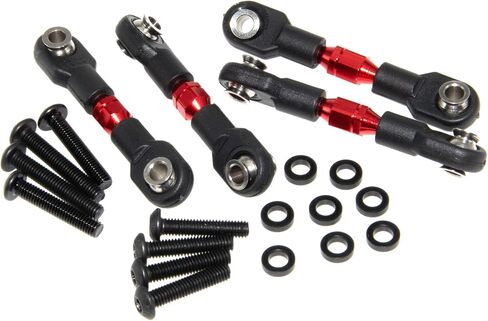 Pull Rod Linkage Compatible with 1/10 Traxxas 4-Tec Upgrade Drift Ford Mustang Replace Rc Car Aluminum Alloy Part Replace(Red) in Saudi Arabia