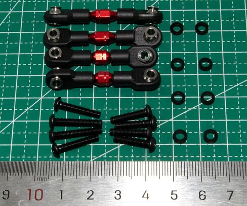 Pull Rod Linkage Compatible with 1/10 Traxxas 4-Tec Upgrade Drift Ford Mustang Replace Rc Car Aluminum Alloy Part Replace(Red) in Saudi Arabia