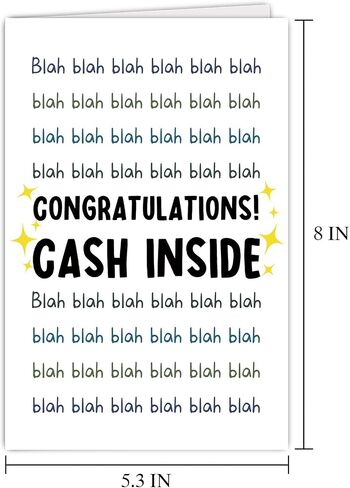 Funny Graduation Card for Him Her, Humorous Congratulations Cards for Graduate, High School College Congrats Grad Gift, Cash Inside in Saudi Arabia