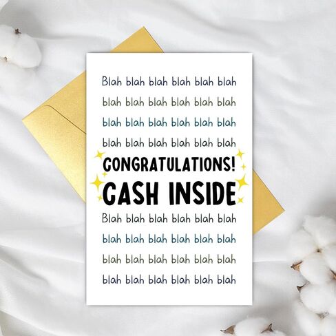 Funny Graduation Card for Him Her, Humorous Congratulations Cards for Graduate, High School College Congrats Grad Gift, Cash Inside in Saudi Arabia