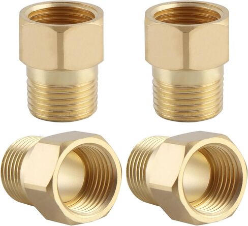 محول أنثى 1/2 بوصة، تركيبات تمديد أنابيب سداسية نحاسية 1/2 بوصة لصنبور الحوض/الدش، محول أنثى 1/2 بوصة ذكر إلى 1/2 بوصة مقاس 30/40/50 مم، تركيب الأنابيب النحاسية بشريط تفلون ، عبوة من 3 قطع in Kuwait