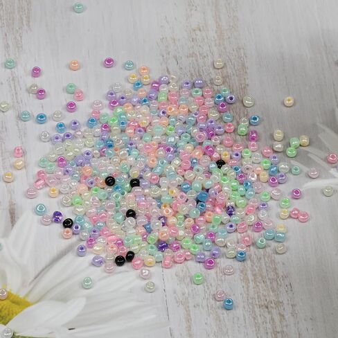 2 مم 12/0 حبات بذرة - 16800pcs حبات زجاجية كبيرة مع صندوق تخزين ، 24 لونًا (700 ٪ لكل منهما) لصنع المجوهرات ، الحرف اليدوية ، ملحقات الملابس ، الديكور المصنوع يدويًا in Kuwait
