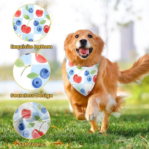 Bandanas الكلب 2 حزمة ، باندانا الحيوانات الأليفة ، العنب الليمون الكرز العصابات للكلاب ، وشاح الكلاب الفاكهة الصيفية للكلاب الصغيرة الكبيرة الكلاب الحيوانات الأليفة in Kuwait