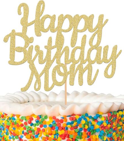 Glitter Gold Gold's & Birthday Cake Topper - أفضل أمي على الإطلاق ، عيد أم سعيد in Kuwait