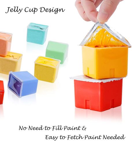HIMI Gouache Paint Set Jelly Cup 18 Vibrant Colors Non Toxic Paints with Portable Case Palette for Artist Canvas Painting Watercolor Papers, Rich Pigment, 30ml/Cup in Saudi Arabia
