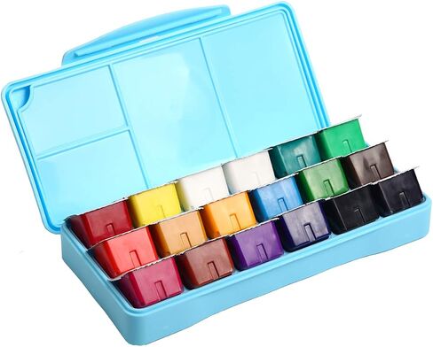 HIMI Gouache Paint Set Jelly Cup 18 Vibrant Colors Non Toxic Paints with Portable Case Palette for Artist Canvas Painting Watercolor Papers, Rich Pigment, 30ml/Cup in Saudi Arabia