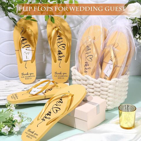 48 Pairs Bulk Flip Flops for Wedding Guest Wedding Sandals Wedding Flip Flops Hotel Guest Spa Slippers with Size Cards Organza Bags White Bridesmaid Slippers for Wedding Pool Party in Saudi Arabia