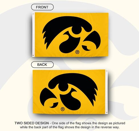 University of Iowa Flag Hawkeyes Flags Banners 100% Polyester Indoor Outdoor 3x5 (Style 1) in Kuwait